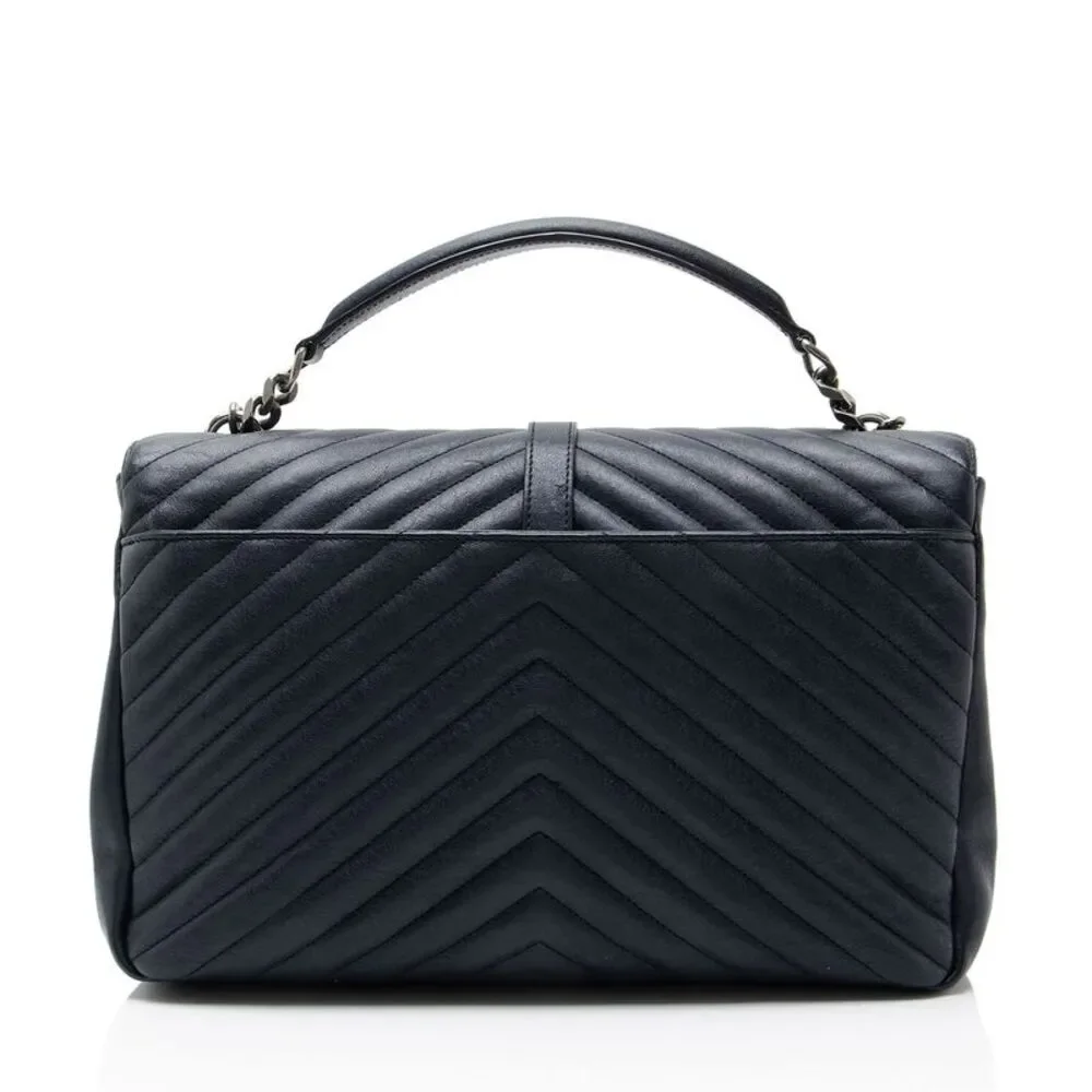 Saint Laurent Matelasse Calfskin Monogram College Large Shoulder Bag